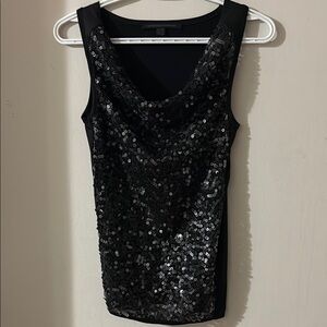 Black Sequin Sleeveless Top